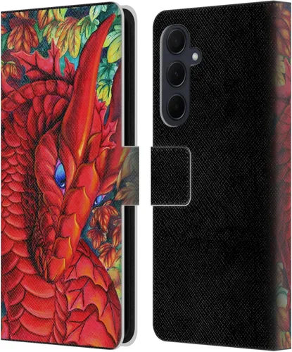 Vista 138 de Head Case Designs Officially Licensed Carla Morrow Galactic Entrancement Dragons Leather Wallet Case Compatible with Samsung Galaxy A07 4G