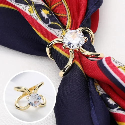 Vista 70 de 4 piezas de clip de anillo de bufanda para mujer, broche de perlas y flores, hebilla de metal para chal, accesorios de decoración para damas y niñas
