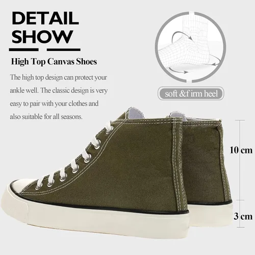 Vista 4 de LUMUBBY Zapatos de lona para mujeres y hombres, tenis de lona con cordones, tenis de lona a la moda, zapatos clásicos casuales para caminar, cómodos