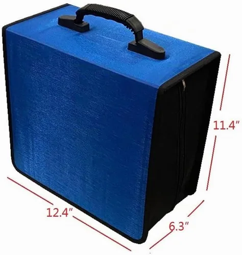 Vista 2 de Estuche organizador para CD/DVD, funda para cartera, almacenamiento de disco de capacidad de 400 (color azul)