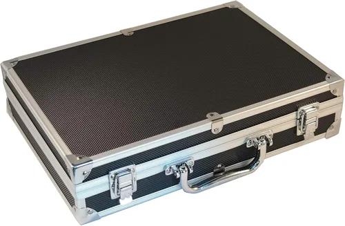 Vista 4 de Ursae Minoris Elite - Caja de aluminio negro para 100 cápsulas de monedas grandes, "H", XL, "I" o acrílico, 2 x 2