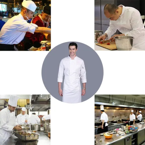 Vista 7 de Chaqueta de Chef personalizada para hotel, cocina, restaurante, chaleco