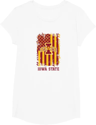 Vista 12 de Camiseta patriótica de Iowa State Cyclones con la bandera estadounidense, Blanco