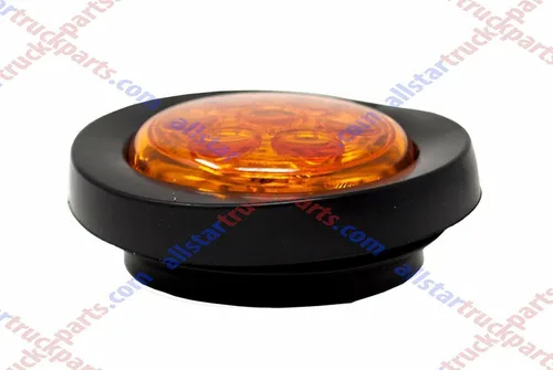 Vista 5 de 10 piezas de luces LED de 2" redondas ámbar para remolque con 7 luces de señalización [DOT FMVSS 108] [SAE P2] [Lente reflectora] [Arandela] 10 ámbar