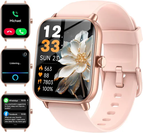 Vista 9 de Relojes inteligentes para hombres (Android y iPhones), 1.85 pulgadas HD Alexa incorporado Smart Wacth con monitor de frecuencia cardíaca, rastreador