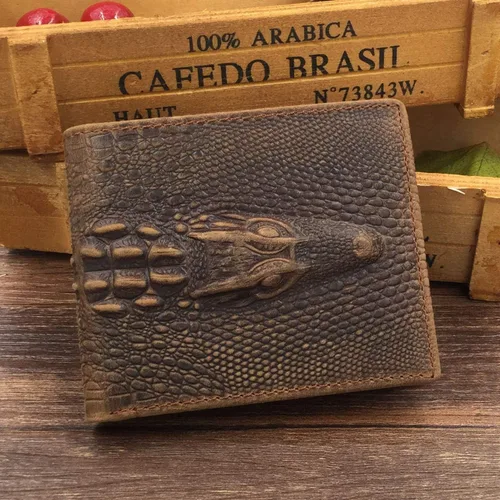 Vista 6 de HRS Carteras de cuero genuino para hombre Crocodiile Crocodiile