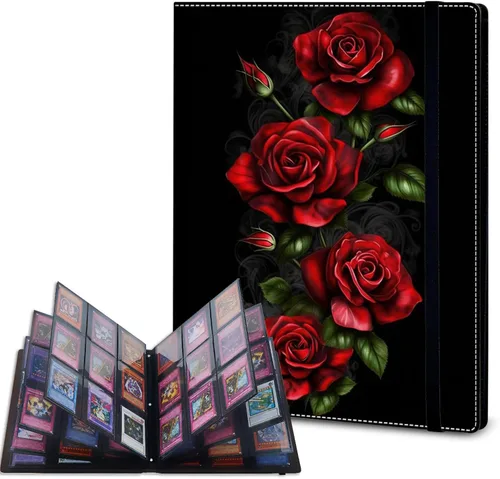 Vista 21 de Carpeta de tarjetas – Carpeta de 9 bolsillos para tarjetas intercambiables, carpeta de cuero de 360 bolsillos de carga lateral para MTG, TCG Bandera