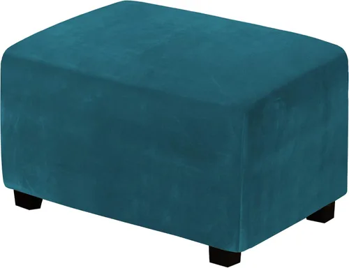 Vista 28 de H.VERSAILTEX Terciopelo de lujo de felpa de una pieza, rectangular, elástica, funda plegable para taburete o almacenamiento, cubierta elástica