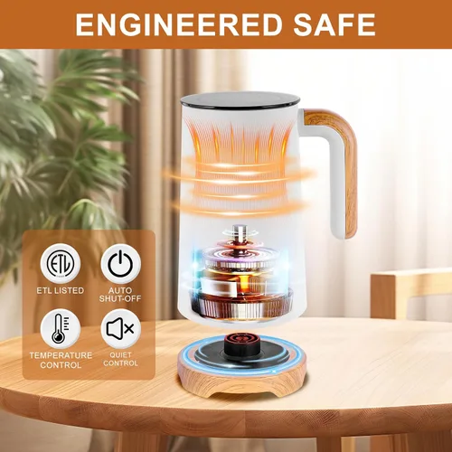 Vista 2 de Espumador de leche, espumador de leche eléctrico y vaporizador de 400 W, máquina automática de espuma fría y caliente 4 en 1 con batidor 2 para café