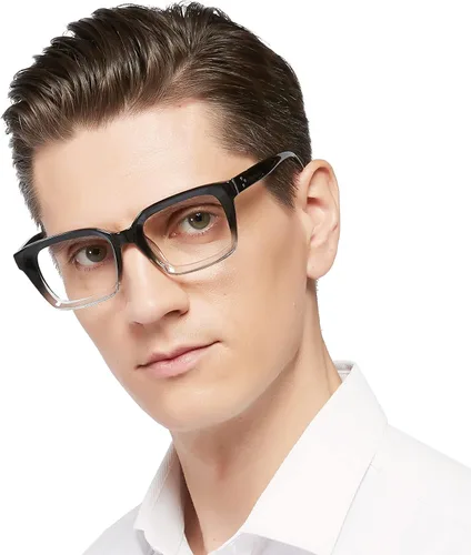 Vista 10 de MARE AZZURO Gafas de lectura cuadradas retro 1.00 para hombres lectores grandes 100 125 150 175 200 225 250 275 300 350 400 500 600 (Verde, 1.0)