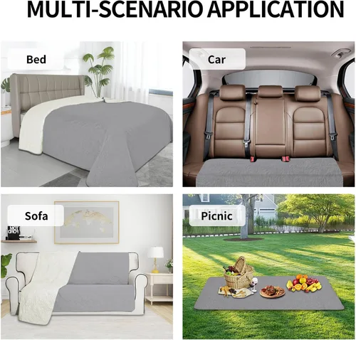 Vista 3 de Easy-Going Funda de cama impermeable reversible para perro, a prueba de fugas, manta de mascota, tapete de reemplazo para muebles, lavable, funda