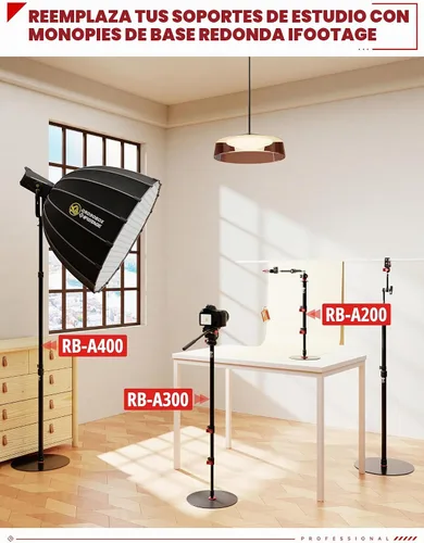 Vista 8 de IFOOTAGE A200 Round Base Monopod 22" Desktop Mini Tripod