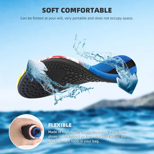 Vista 3 de ATHMILE Zapatos de agua para mujeres y hombres, calcetines acuáticos de secado rápido para playa, natación, piscina, río, yoga, lago, surf