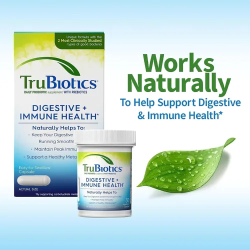 Vista 3 de TruBiotics - Probiótico diario, 30 cápsulas, sin gluten, sin soja digestivo + suplemento de apoyo para la salud inmunológica para hombres y mujeres