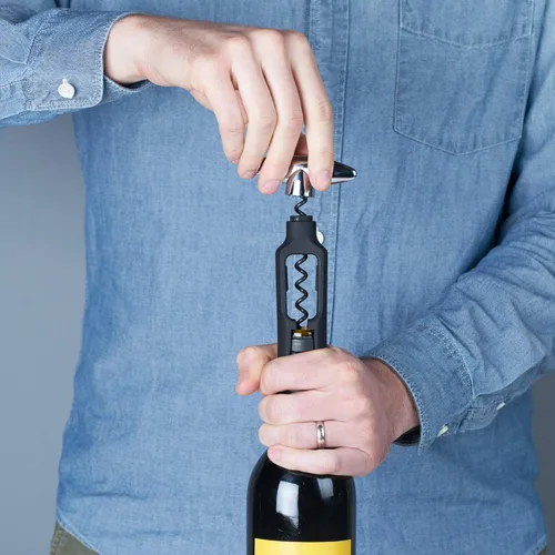 Vista 7 de True Sacacorchos autoestirable, plástico duradero con mango cromado fácil de girar, abridor de botellas de vino para camareros, herramientas de bar