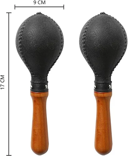 Vista 3 de Maracas de percusión par de agitadores sonajeros martillo de arena instrumento de percusión con carcasas de plástico ABS y mangos de madera