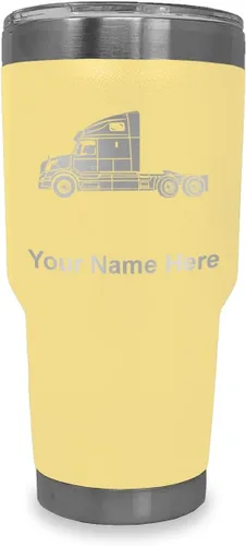 Vista 15 de LaserGram Taza aislada al vacío de 20 onzas, cabina de camión, grabado personalizado incluido (negro)