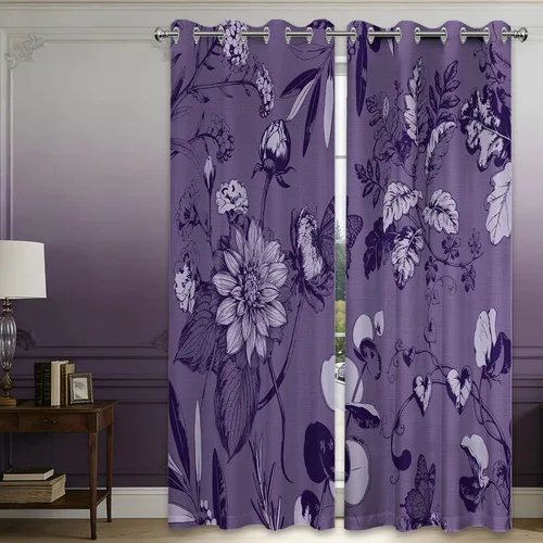 Vista 33 de Cortinas opacas negras y doradas, cortinas modernas de mediados de siglo para dormitorio, sala de estar, 63 pulgadas de largo, juego de 2 paneles