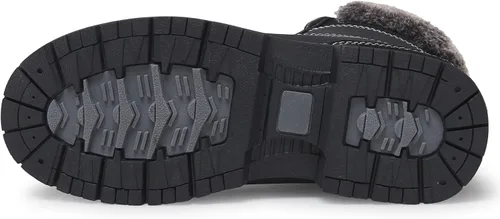 Vista 5 de Botas de invierno para senderismo en la nieve para mujer, botas de trabajo de combate marrones casuales, botas de tobillo antideslizantes con forro