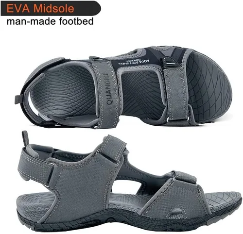 Vista 2 de QUANDELI Sandalias deportivas para hombre, sandalias de agua con punta abierta con soporte de arco, impermeables, ligeras, informales, atléticas