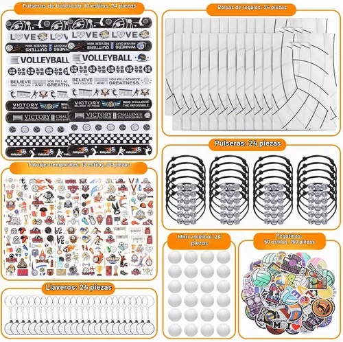 Vista 2 de Kolewo4ever Set de 295 Piezas de Artículos de Fiesta de Voleibol a Granel Rellenos de Bolsas de Regalitos de Voleibol para Bolsas de Regalos