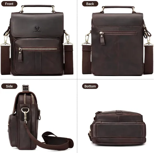 Vista 3 de HUMERPAUL Leather Messenger Bag for Men, Shoulder Crossbody Bag with Adjustable Straps for Work Business