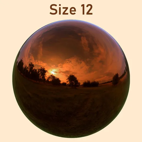 Vista 4 de Lulu Decor, bola de espejo de observación de cobre y acero inoxidable de 30,48 cm, globo de decoración de jardín con acabado suave y brillante