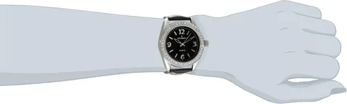 Vista 2 de Peugeot - Reloj de pulsera con esfera grande para mujer con bisel de cristal Swarovski y correa de piel gruesa