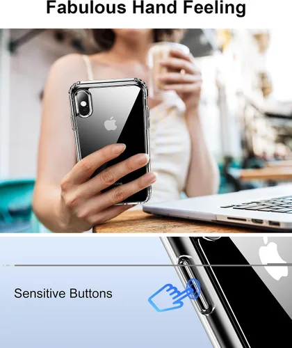 Vista 131 de HOOMIL Funda para iPhone 7 Plus/iPhone 8 Plus de 5.5 Pulgadas, sin amarillamiento, protección contra caídas, cubierta trasera dura transparente