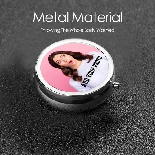 Vista 6 de Pastillero personalizado, pastillero personalizado para bolsa de bolsillo y viajes, añade foto, texto, logotipo, crea tu propio pastillero