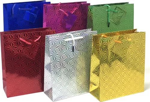 Vista 7 de allgala GP50302 - Bolsas de regalo con holograma (paquete de 12, 13 x 10 pulgadas, grandes)