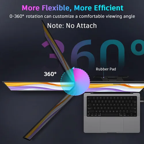 Vista 7 de QQH Extensor de pantalla para laptop, monitor portátil triple de 15.6 pulgadas para laptop con pantalla IPS FHD ultradelgada, pantalla extendida