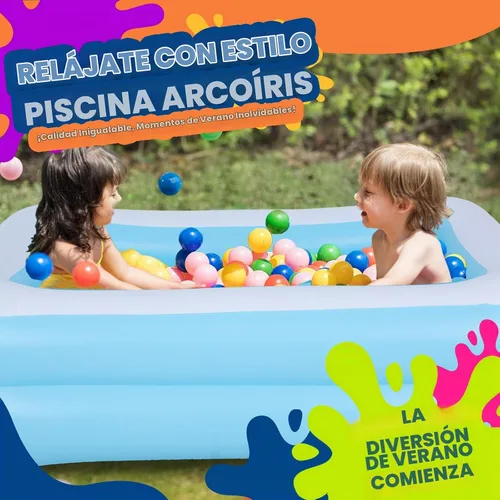 Vista 2 de Piscina inflable para niños al aire libre rectangular para niños (máximo 61 x 42.5 x 18 pulgadas)