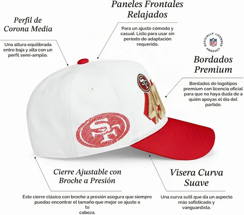 Vista 3 de FOCO NFL - Gorra de jugador de línea con logotipo del equipo de la NFL