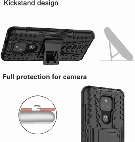 Vista 10 de Yiakeng - Funda para Moto G Play 2021, funda para Moto G Play con protector de pantalla HD, protector de silicona a prueba de golpes con función