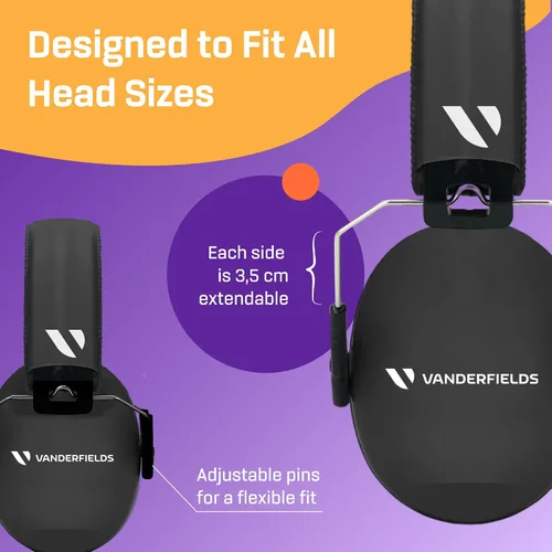 Vista 7 de Vanderfields Hearing Protection Ear Muffs - Over 33 dB (2K Hz) Broad Noise Cancelling Sound Reduction Earmuffs for Kids 3-12