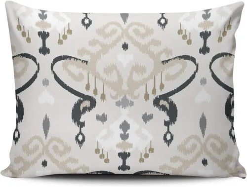 Vista 26 de Fundas de almohada decorativas Ikat con patrón de diamante en rojo y crema, cojín personalizable rectangular, tamaño 12 x 16 pulgadas, funda