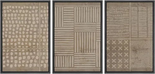 Vista 41 de SIGNWIN Framed Canvas Print Wall Art Set Duotone Pastel Grunge Polygons Abstract Geometric Illustrations Minimalism Modern Art Decorative Boho for