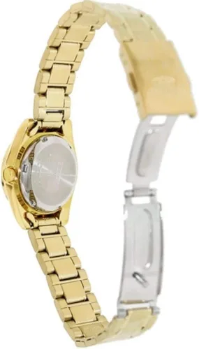 Vista 4 de Seiko Reloj automático para mujer 5 SYMK22K de acero inoxidable dorado con esfera negra