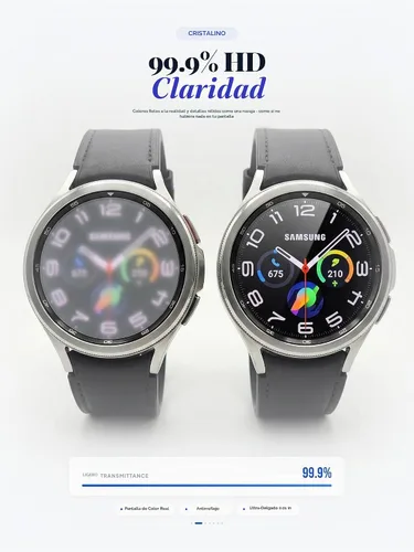 Vista 5 de iDaPro Protector de pantalla de vidrio templado para Samsung Galaxy Watch 6 Classic de 1.850 in, dureza 9H, antiarañazos, sin burbujas, fácil