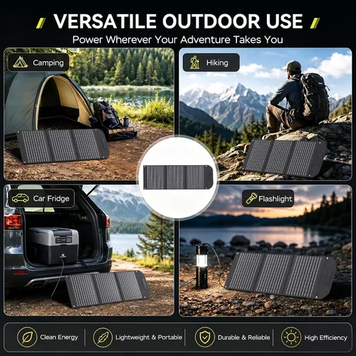 Vista 4 de MARBERO Panel solar portátil de 30 W, cargador de panel solar 23% de alta eficiencia, paneles solares plegables QC3.0 USB y puerto de CC compatible