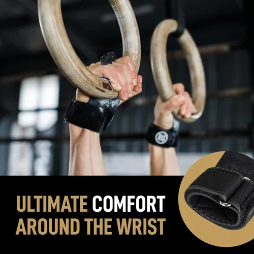 Vista 9 de RooGrips Empuñaduras de cuero de alta calidad de 3 dedos para barras de gimnasia, entrenamiento cruzado, gimnasio y entrenamientos en casa, barras
