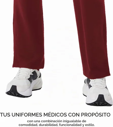 Vista 5 de FIGS Livingston - Pantalones médicos básicos para mujer, cintura de yoga, 2 bolsillos, ajuste clásico de pierna recta 2-Borgoña