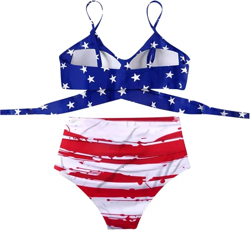 Vista 3 de Shorts Bathing Suit Women Pieces Neck Women Flower Swimwear Two V Swimsuit Beachwear Bikini Print 1x Swimsuit for