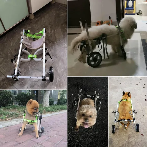 Vista 8 de Carrito ajustable para perros/silla de ruedas para patas traseras, sillas de ruedas para mascotas/perros con patas traseras discapacitadas, andador