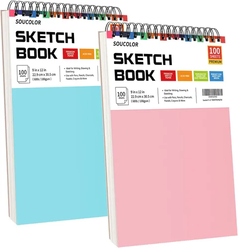 Vista 16 de Soucolor Suministros Escolares Cuaderno de bocetos de 9 x 12 pulgadas para profesor y estudiante de secundaria, paquete de 1 cuaderno de bocetos
