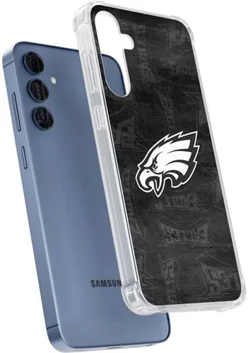 Vista 3 de Skinit Clear Phone Case Compatible with Galaxy A35 5G - Officially Licensed NFL Philadelphia Eagles Black & White Design