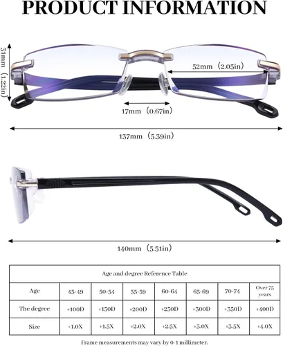 Vista 5 de LUFF Premium Computer Reading Glasses Blue Light Blocking Diamond Cut Edge Design Spectacle Readers for Men