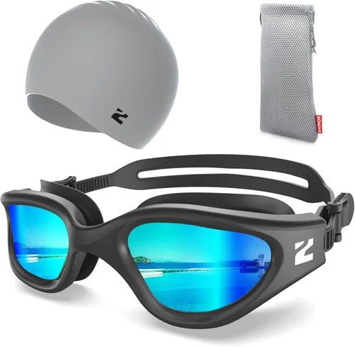 Vista 13 de ZIONOR Gafas de natación para adultos, G1 Air con protección UV antivaho y a prueba de fugas, ajuste cómodo para adultos, hombres y mujeres, incluye