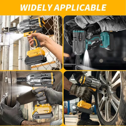 Vista 7 de Llave de impacto inalámbrica 1/2 para batería Dewalt de 20 V, destornillador de impacto sin escobillas de 1500 Nm/1106 pies-libras, herramienta